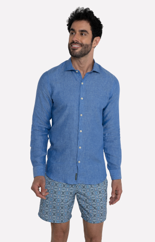 Camisa Linho Belga Slim