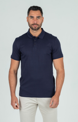 Polo Malha Pima Premium Orgânico Azul 1